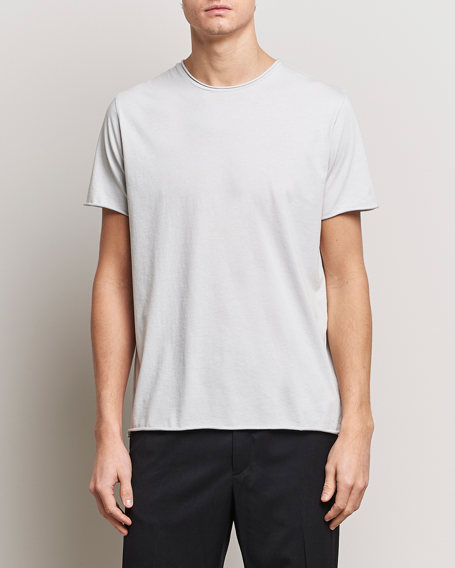 Men | T-Shirts | Filippa K | Roll Neck Crew Neck T-Shirt Light Grey