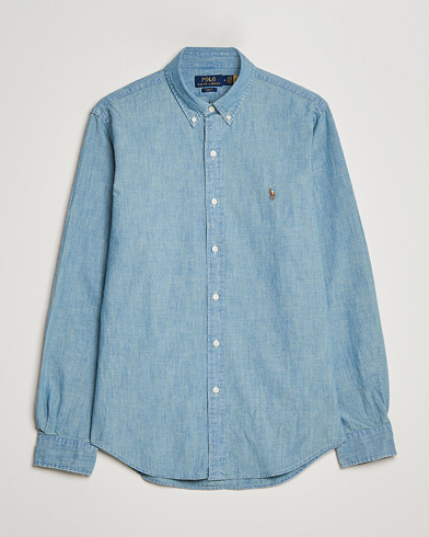 Men | Denim Shirts | Polo Ralph Lauren | Slim Fit Chambray Shirt Washed