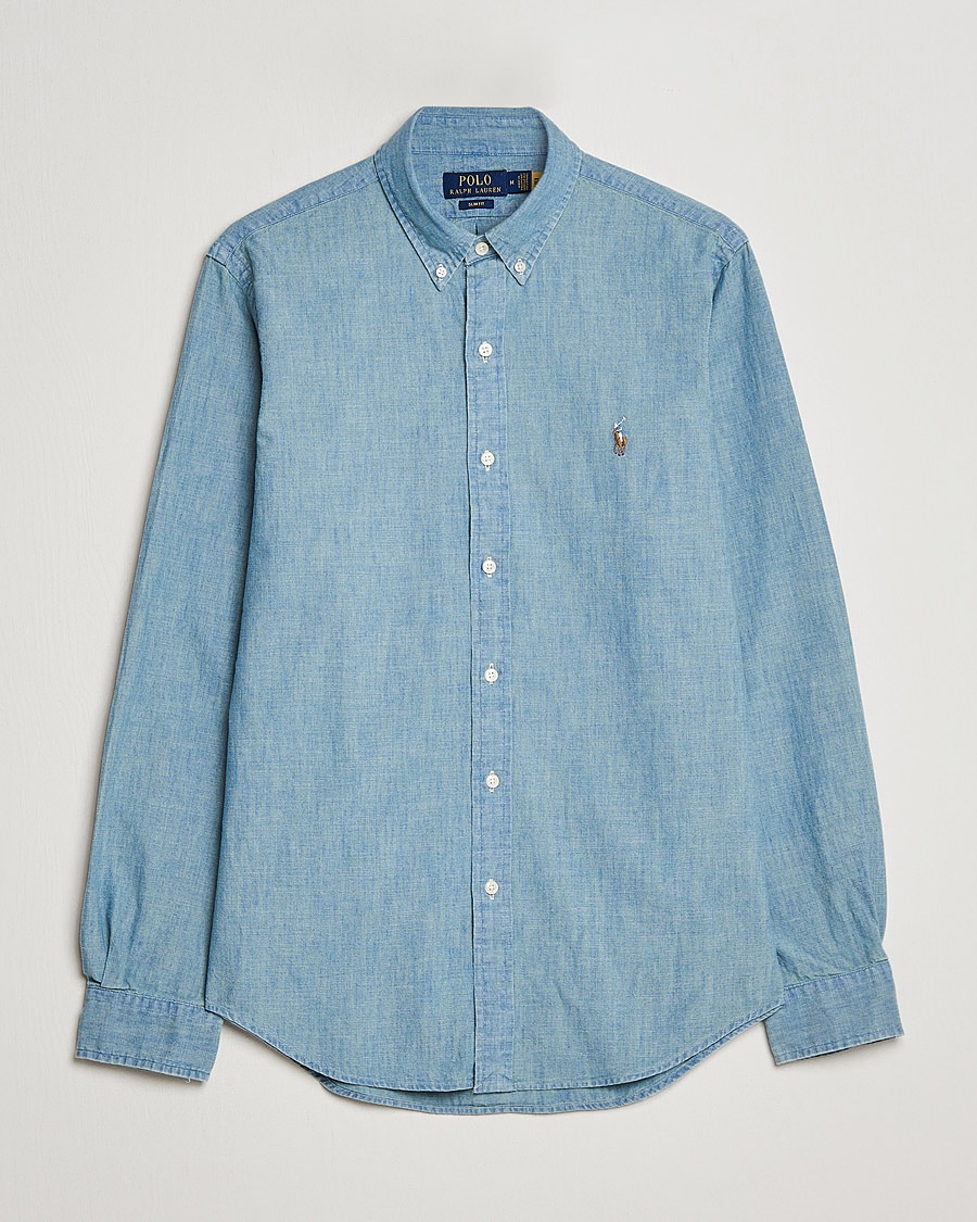 Polo Ralph Lauren Slim Fit Chambray Shirt Washed – Blue