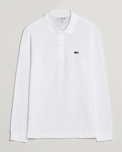 Men | Long Sleeve Polo Shirts | Lacoste | Long Sleeve Piké White
