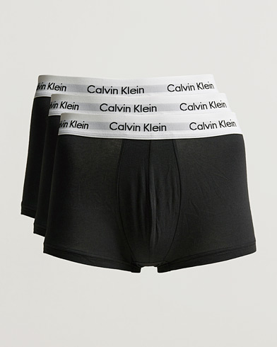 Men | Trunks | Calvin Klein | Cotton Stretch Low Rise Trunk 3-pack Black