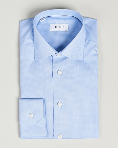 Men | Formal | Eton | Slim Fit Shirt Pepita Blue