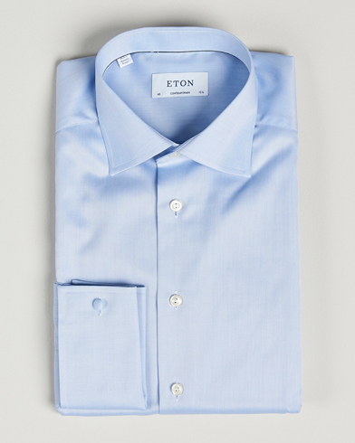 Men | Eton | Eton | Contemporary Fit Shirt Double Cuff Blue