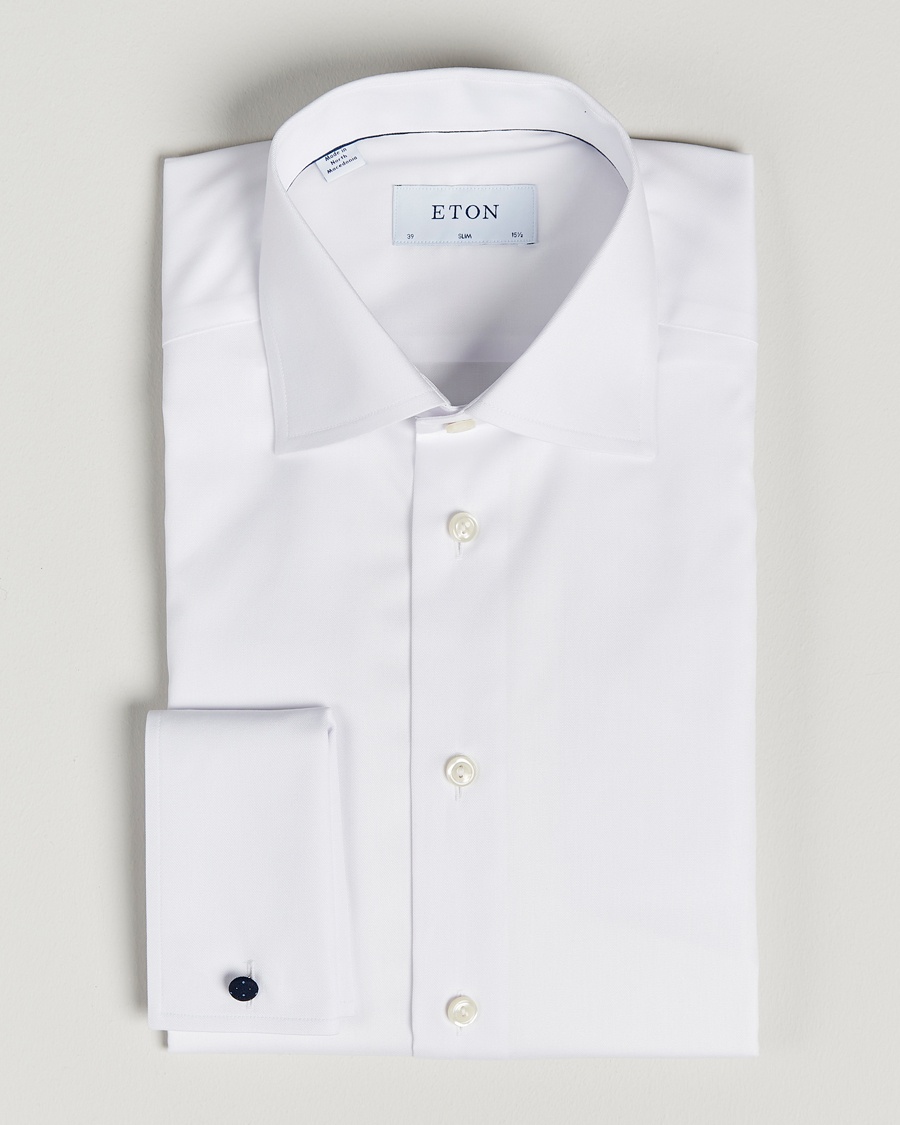 Eton Slim Fit Shirt Double Cuff White – White