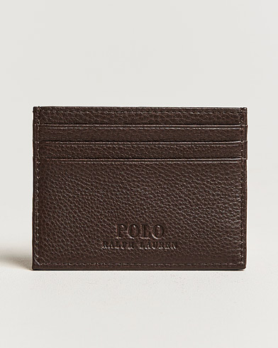 Men | Cardholders | Polo Ralph Lauren | Pebble Leather Slim Card Case Brown