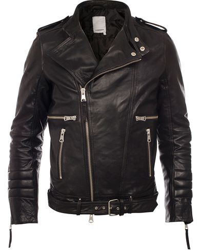 J.Lindeberg Tyrone Sleek Leather Jacket Black at CareOfCarl.com