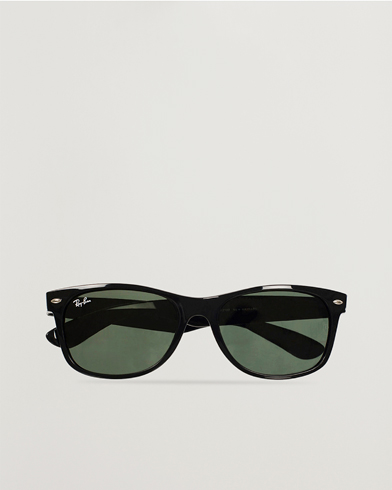 Men | Round Frame Sunglasses | Ray-Ban | New Wayfarer Sunglasses Black/Crystal Green