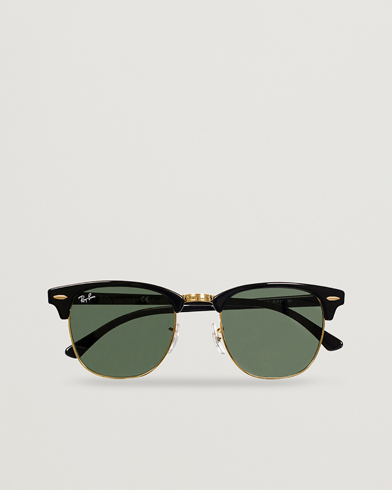 Men | D-frame Sunglasses | Ray-Ban | Clubmaster Sunglasses Ebony/Crystal Green