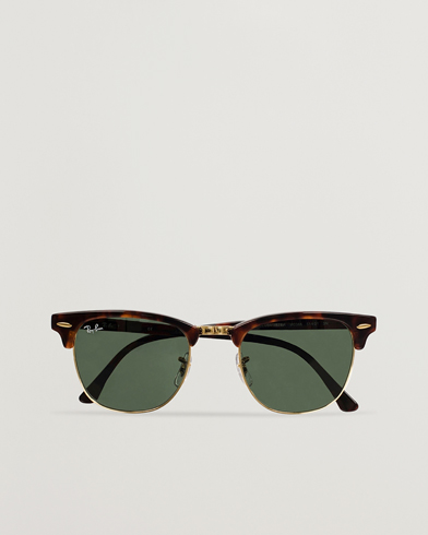 Men | Sunglasses | Ray-Ban | Clubmaster Sunglasses Mock Tortoise/Crystal Green