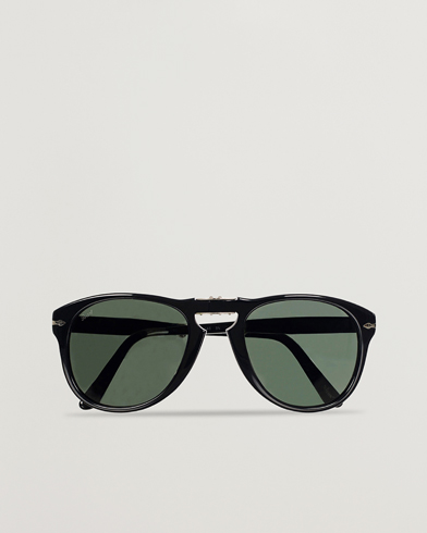 Men | D-frame Sunglasses | Persol | 0PO0714 Folding Sunglasses Black/Crystal Green