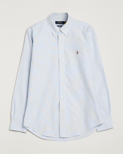 Men |  | Polo Ralph Lauren | Custom Fit Oxford Shirt Stripe Blue