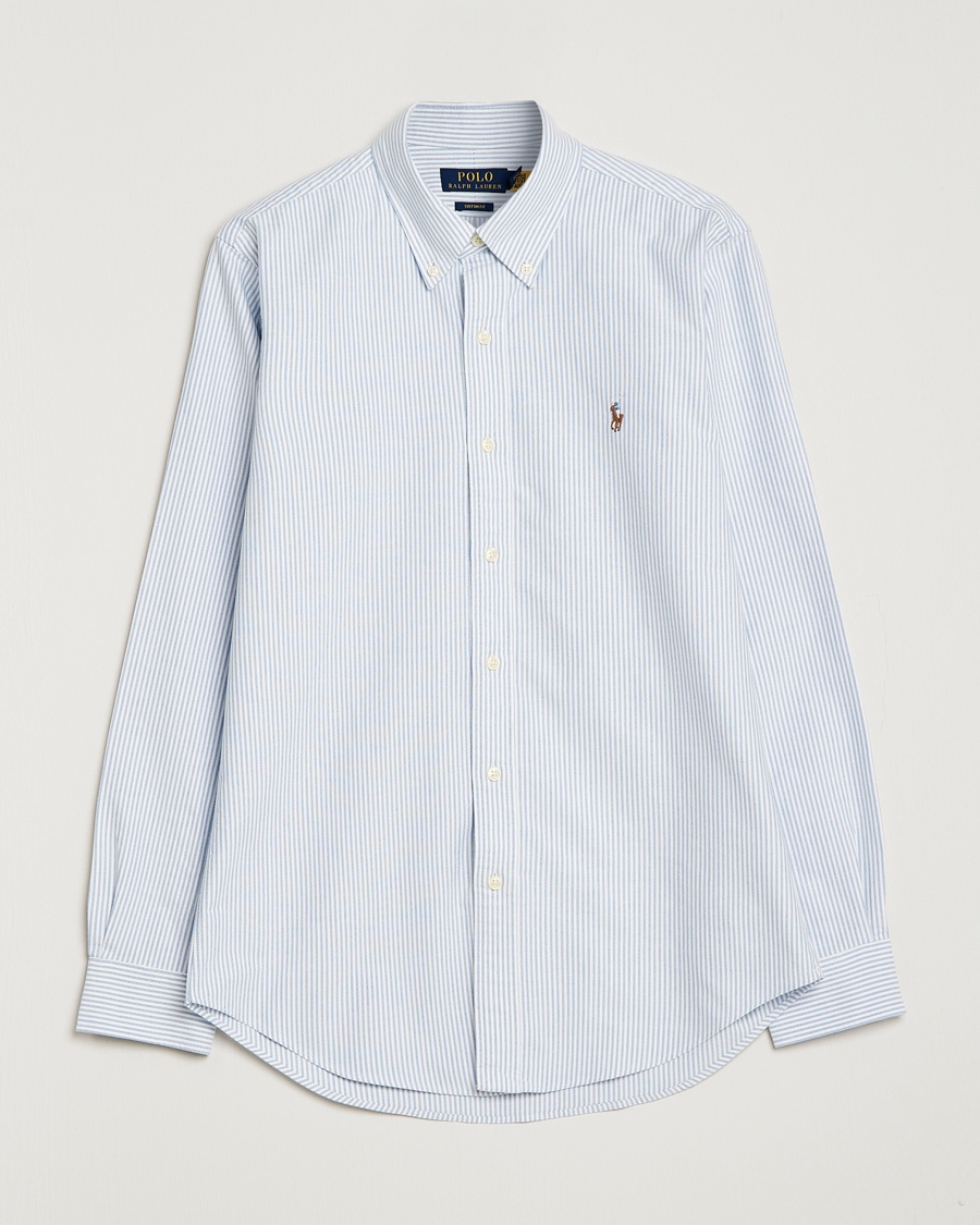 Polo Ralph Lauren Custom Fit Oxford Shirt Stripes Blue – Blue