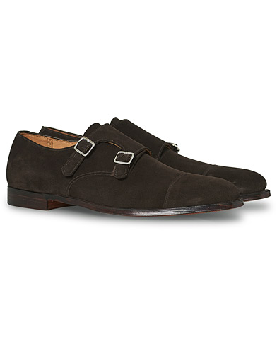 Monk Strap Shoes |  Lowndes Monkstrap Dark Brown Suede