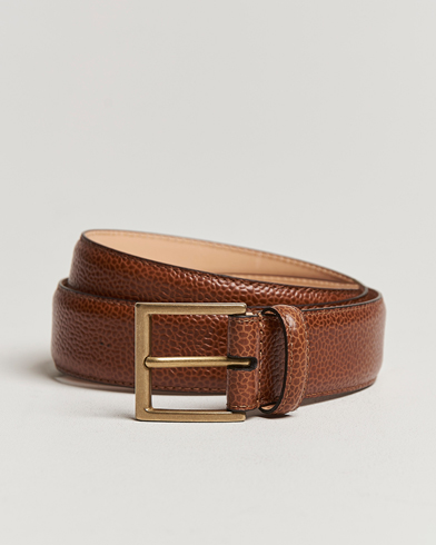 Men | Leather Belts | Crockett & Jones | Belt 3,5 cm Tan Grained Calf