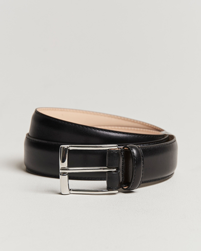 Men | Leather Belts | Crockett & Jones | Belt 3,2 cm Black Calf