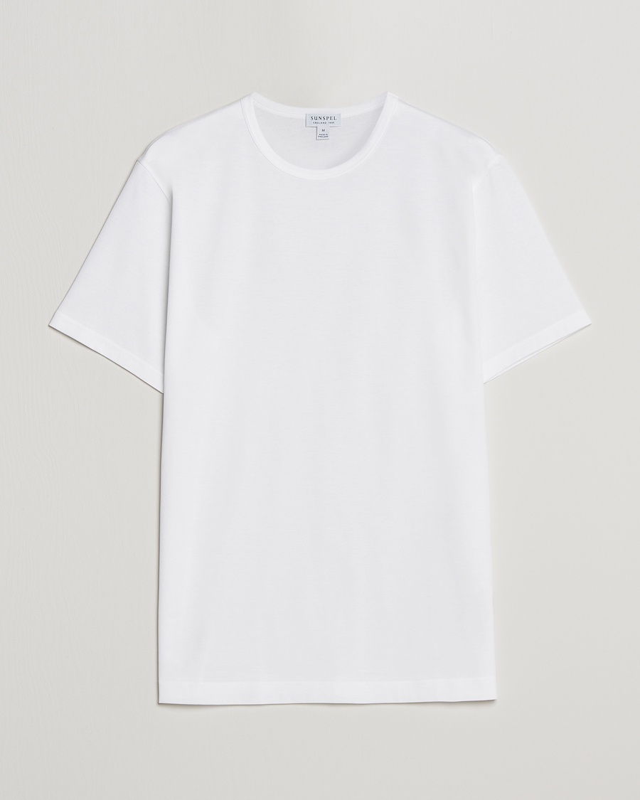 Sunspel Crew Neck Q82 Cotton T-Shirt White – White