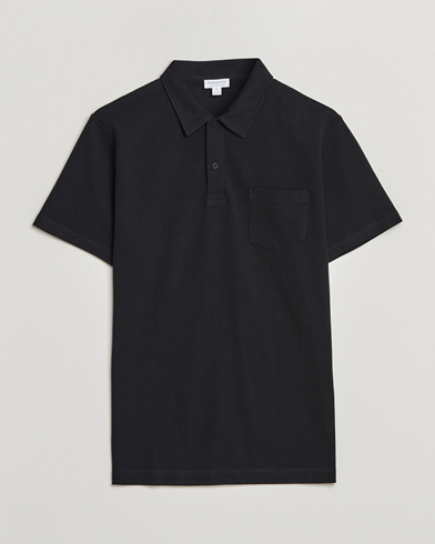 Men | Sunspel | Sunspel | Riviera Polo Shirt Black