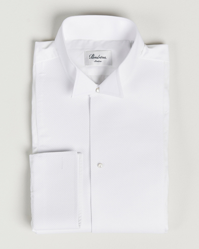 Men | Celebrate New Year's Eve in style | Stenströms | Slimline Astoria Stand Up Collar Evening Shirt White