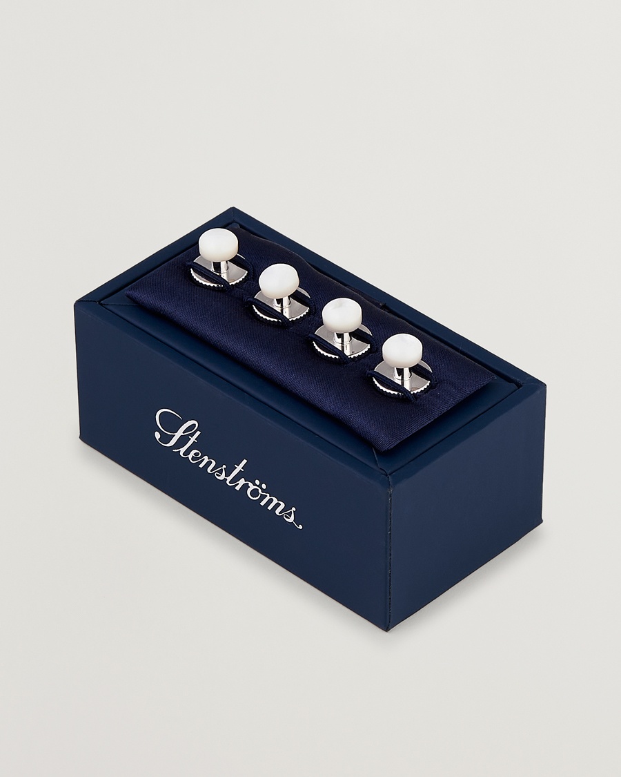 Stenströms Shirt Studs White – White