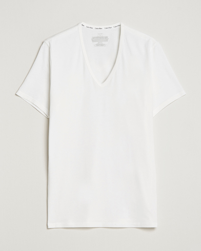 Men | T-Shirts | Calvin Klein | Cotton V-Neck Tee 2-Pack White