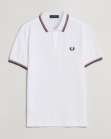 Men | Short Sleeve Polo Shirts | Fred Perry | Twin Tipped Polo Shirt White