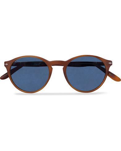 Persol 0PO3092SM Round Sunglasses Terra Di Siena/Blue Mirror