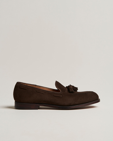 Men | Handmade Shoes | Crockett & Jones | Cavendish Tassel Loafer Dark Brown Suede
