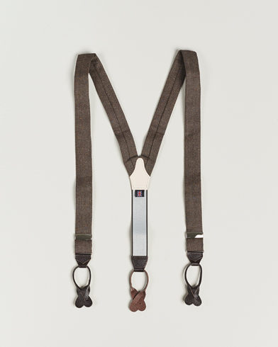 Men | Accessories | Albert Thurston | Donegal Tweed Braces 40mm Dark Brown 