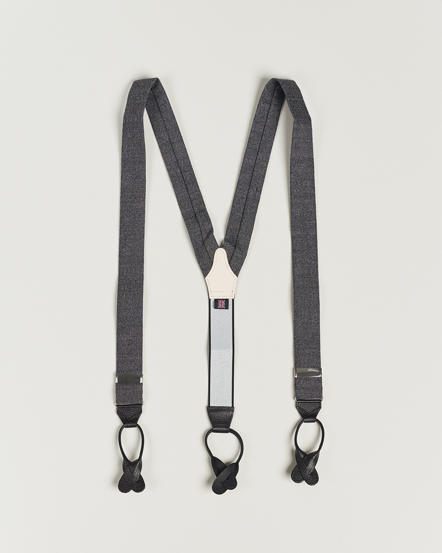 Albert Thurston Donegal Tweed Braces 40mm Dark Grey – Grey