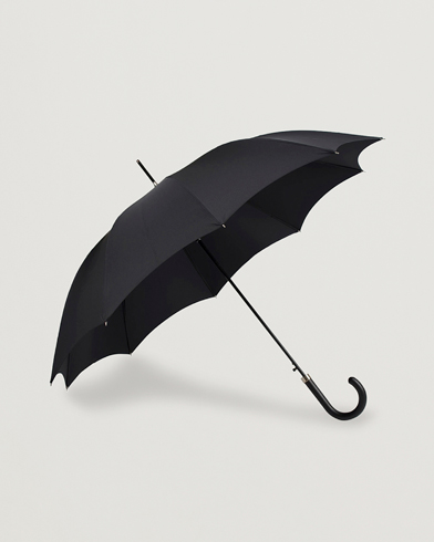 Face the Rain in Style |  Hardwood Automatic Umbrella Black