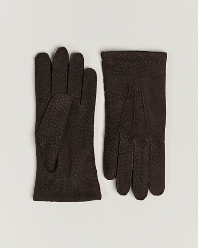 Men | Warming accessories | Hestra | Carpincho Handsewn Cashmere Glove Espresso Brown