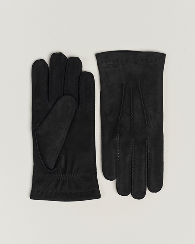 Men | Gloves | Hestra | Arthur Wool Lined Suede Glove Black