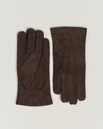 Men | Warming accessories | Hestra | Arthur Wool Lined Suede Glove Espresso