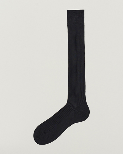 Men | Socks | Pantherella | Baffin Silk Long Sock Black