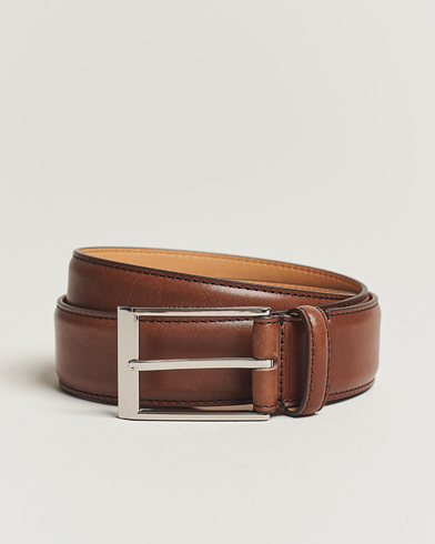 Men | Leather Belts | Tiger of Sweden | Helmi Leather 3,5 cm Belt Brown