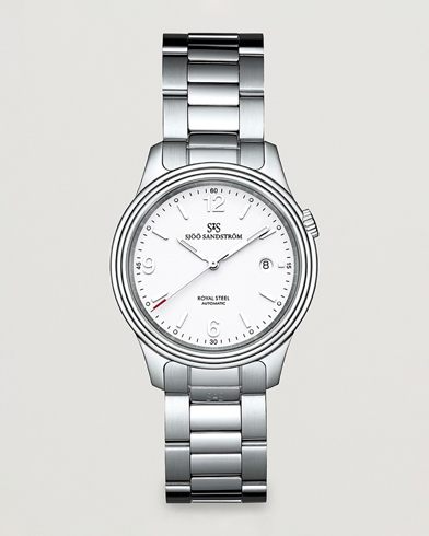 Men | Fine watches | Sjöö Sandström | Royal Steel Classic 41mm White and Steel