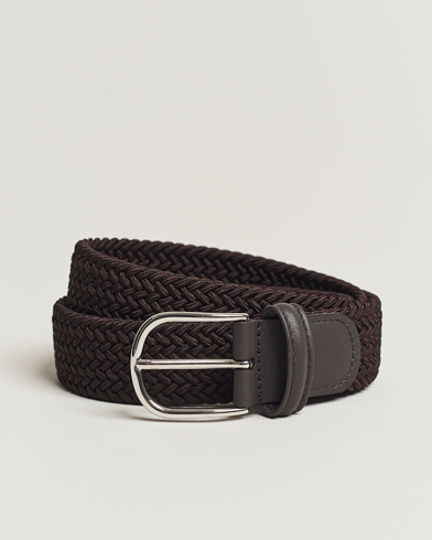 Woven Belts |  Stretch Woven 3,5 cm Belt Brown