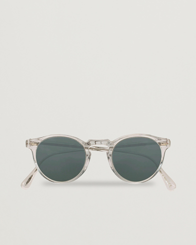 Men | Round Frame Sunglasses | Oliver Peoples | Gregory Peck Sunglasses Crystal/Indigo Photochromic