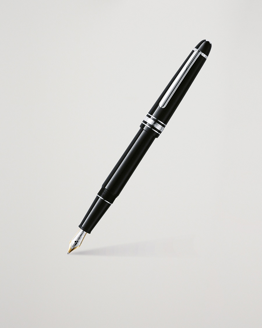 Montblanc 145 Classique Meisterstück F Fountain Pen Platinum Line – Black