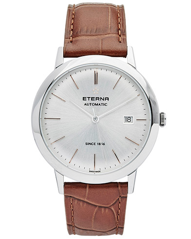  Eternity Automatic Silver/Brown Silver/Brown Leather 40mm