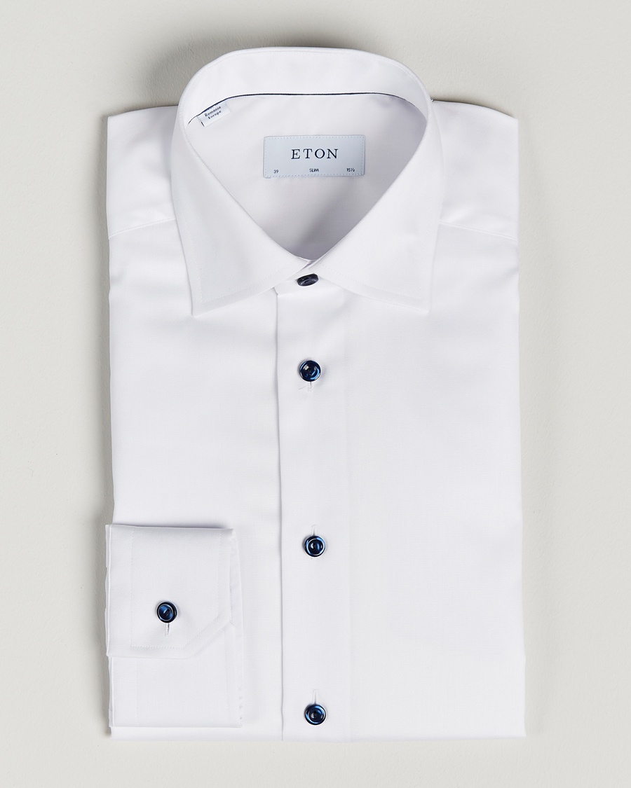 Eton Slim Fit Signature Twill Shirt White – White