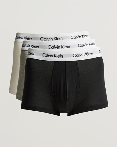 Men |  | Calvin Klein | Cotton Stretch Low Rise Trunk 3-Pack Black/White/Grey