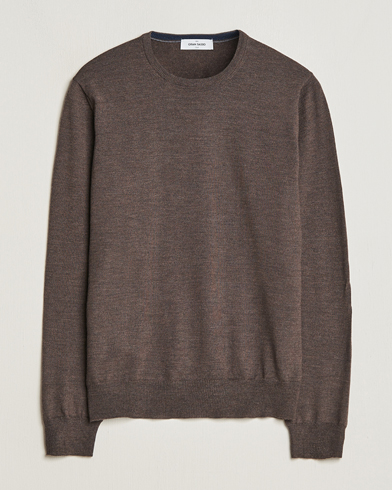 Men | Sweaters & Knitwear | Gran Sasso | Merino Fashion Fit Crew Neck Pullover Brown