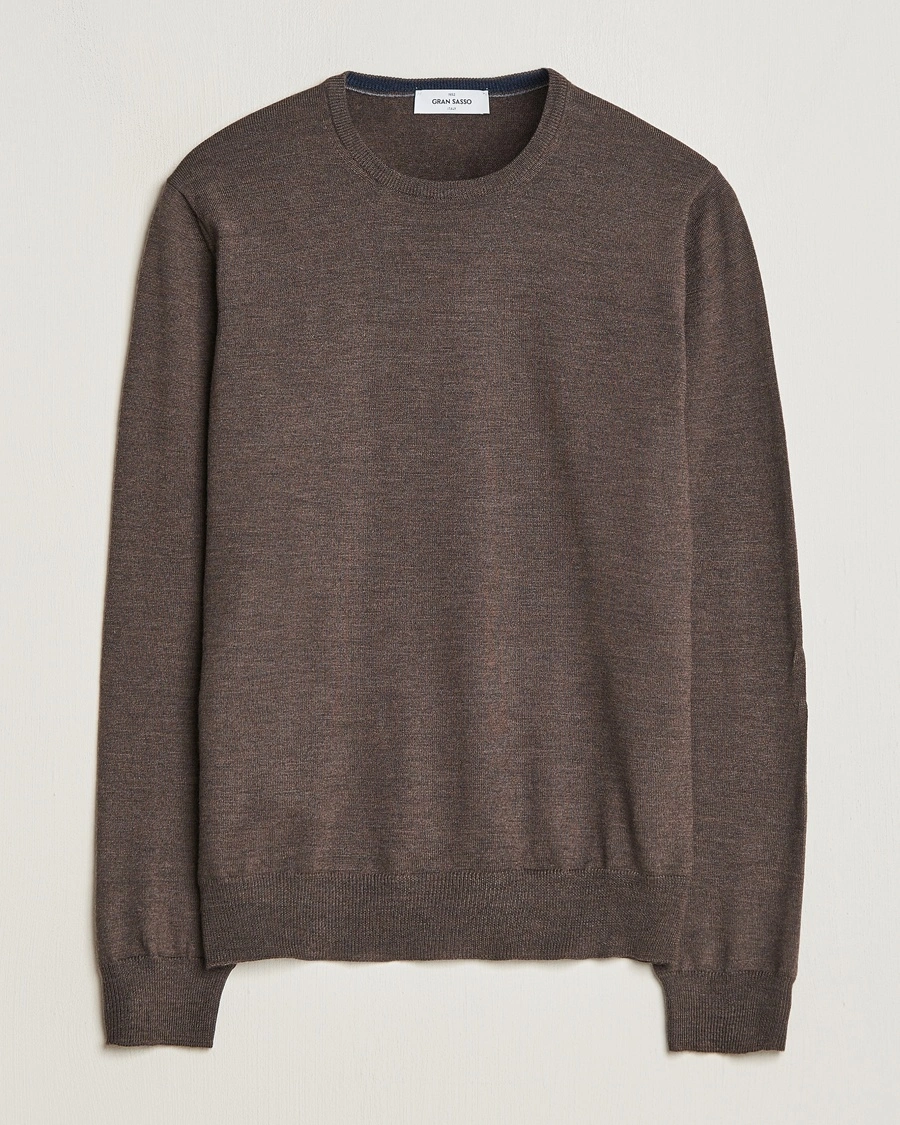 Gran Sasso Merino Fashion Fit Crew Neck Pullover Brown – Brown