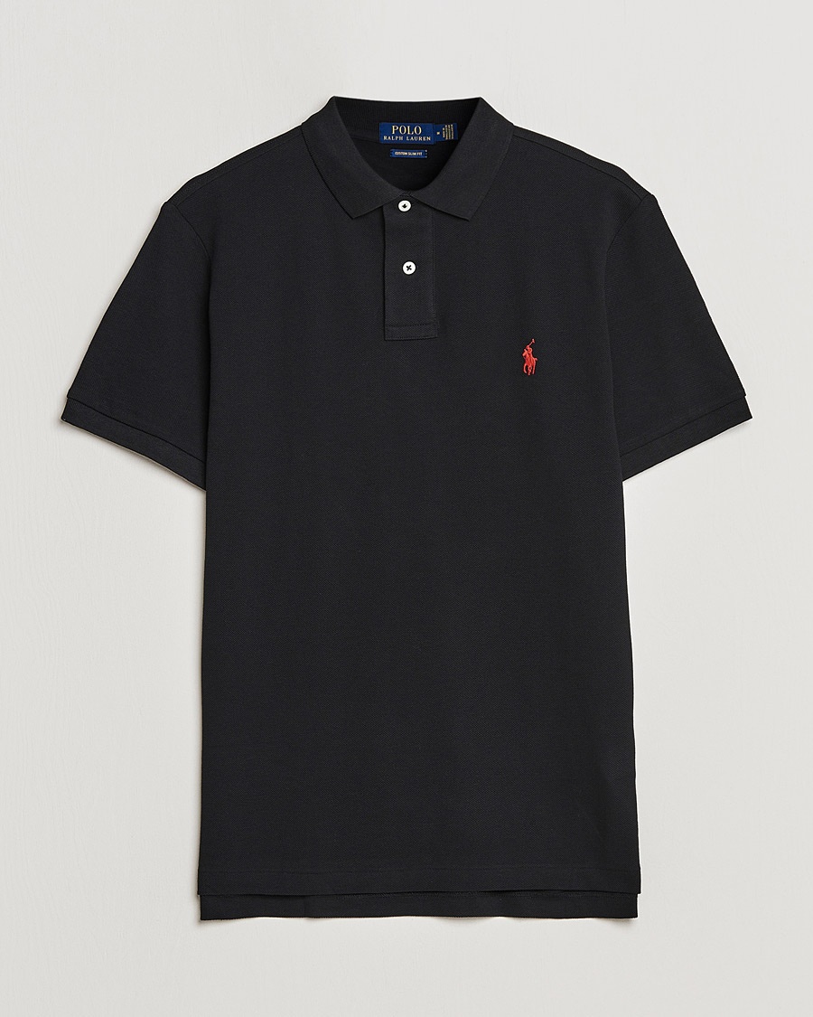 Polo Ralph Lauren Custom Slim Fit Polo Black – Black
