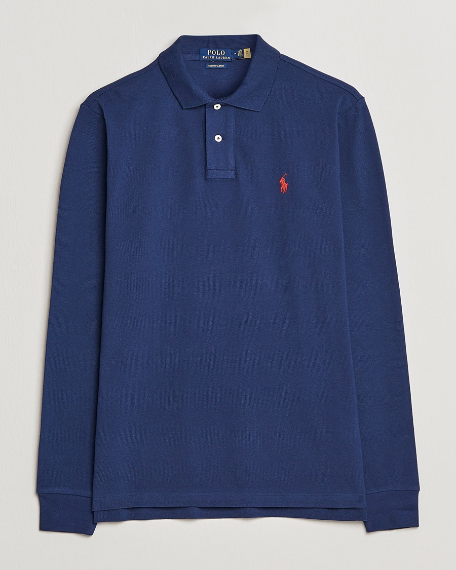 Polo Ralph Lauren Custom Slim Fit Long Sleeve Polo Newport Navy – Blue