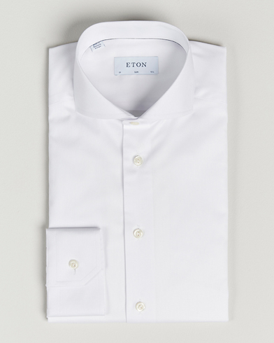 Men | Eton | Eton | Slim Fit Twill Cut Away Shirt White
