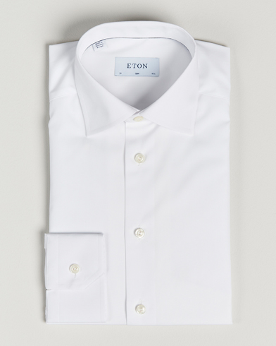 Men | Business Shirts | Eton | Slim Fit Poplin Shirt White