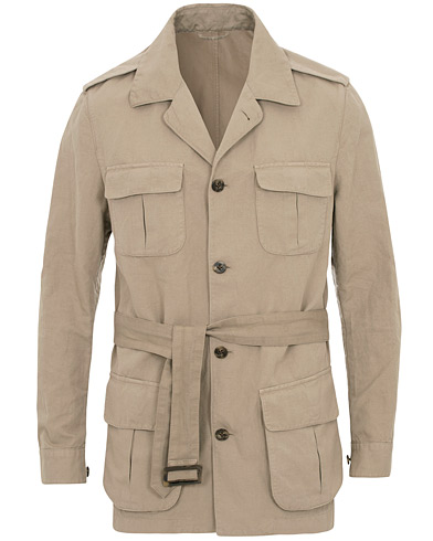  Cotton/Linen Safari Jacket Beige