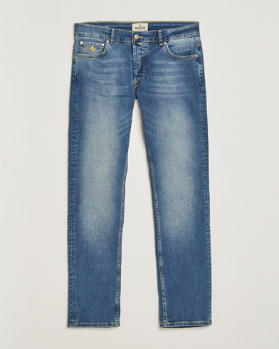 Men | Blue jeans | Morris | Steve Satin Stretch Jeans Semi Dark Wash